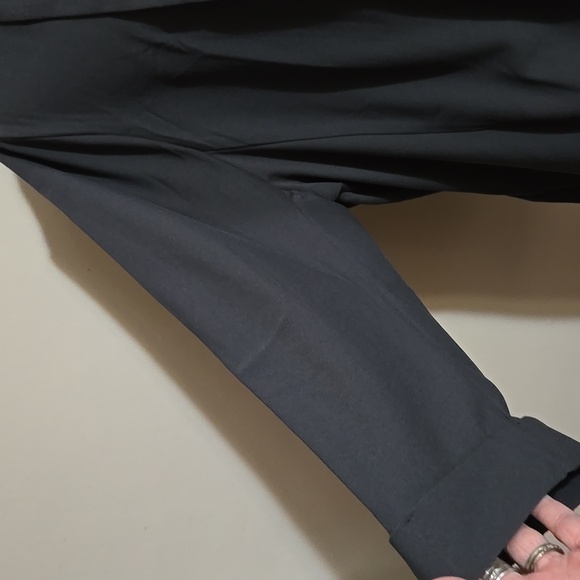 C23 Dark Gray Boyfriend Collared Blazer Plus Size 3 Open Front 3/4 Sleeve Pocket - Picture 4 of 10